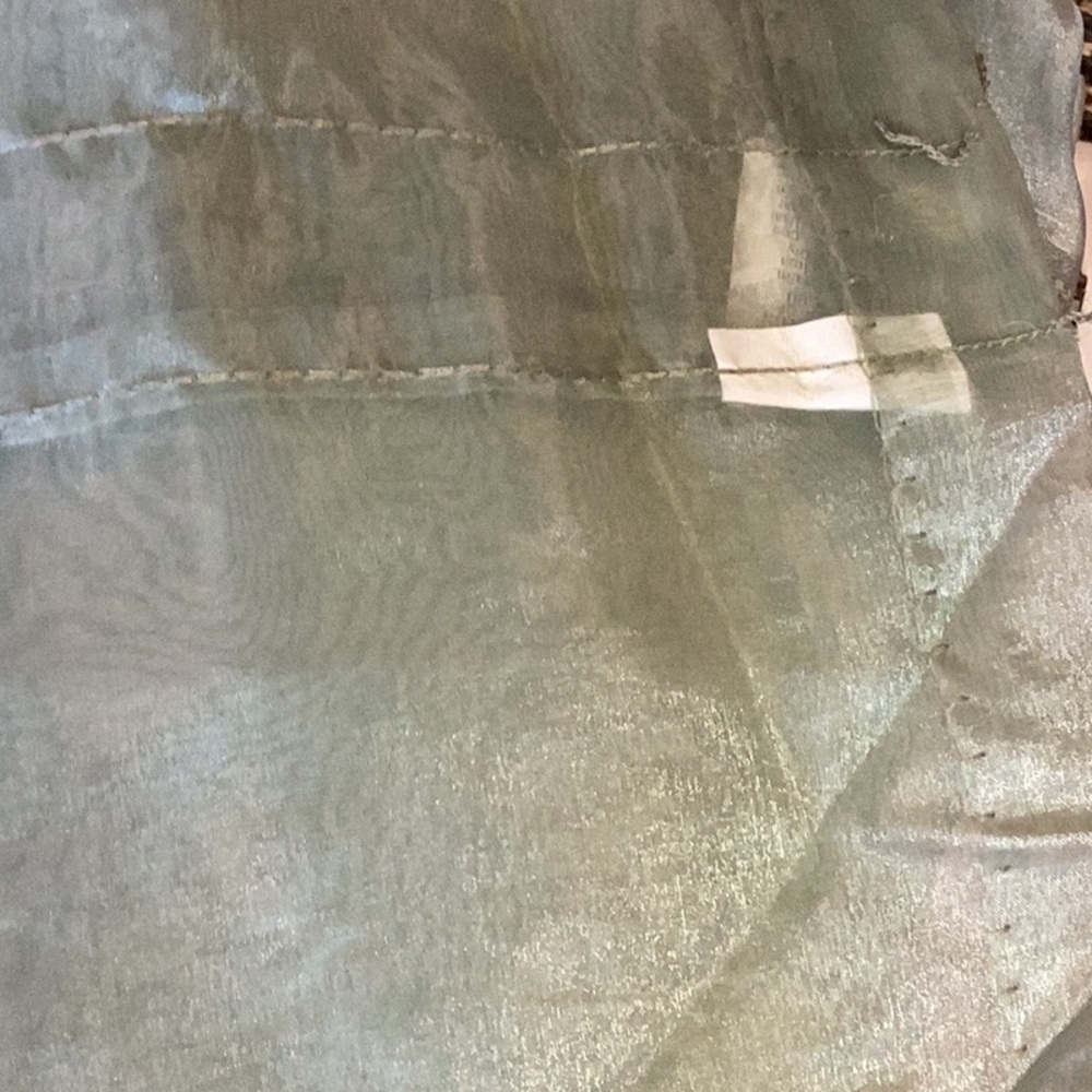FINAL SALE PRICE 2 Large Sheer Light Green Rod Pocket Panels